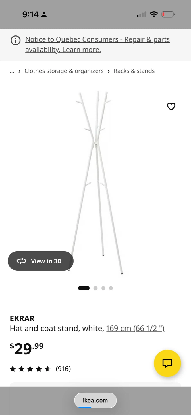 IKEA EKRAR Hat and Coat Stand - White - photo 3