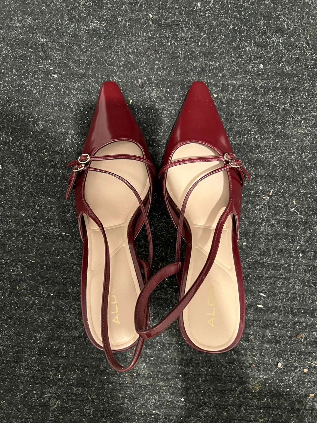 ALDO Women's Burgundy Slingback Heels