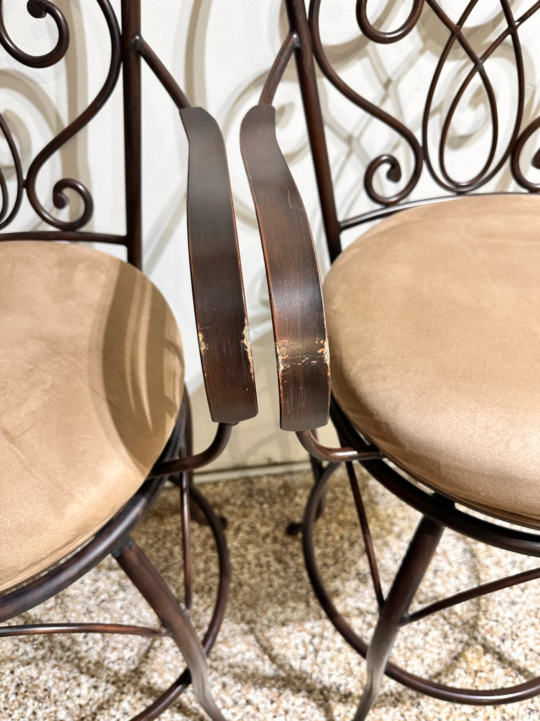 Beautiful Ornate Swivel Bar Stools - Set of 2 - photo 5