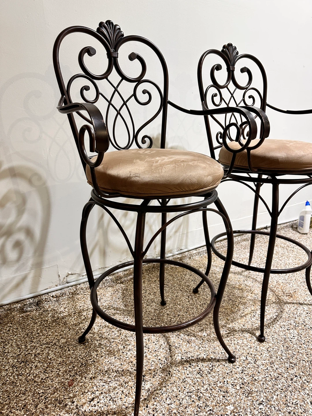 Beautiful Ornate Swivel Bar Stools - Set of 2 - photo 2