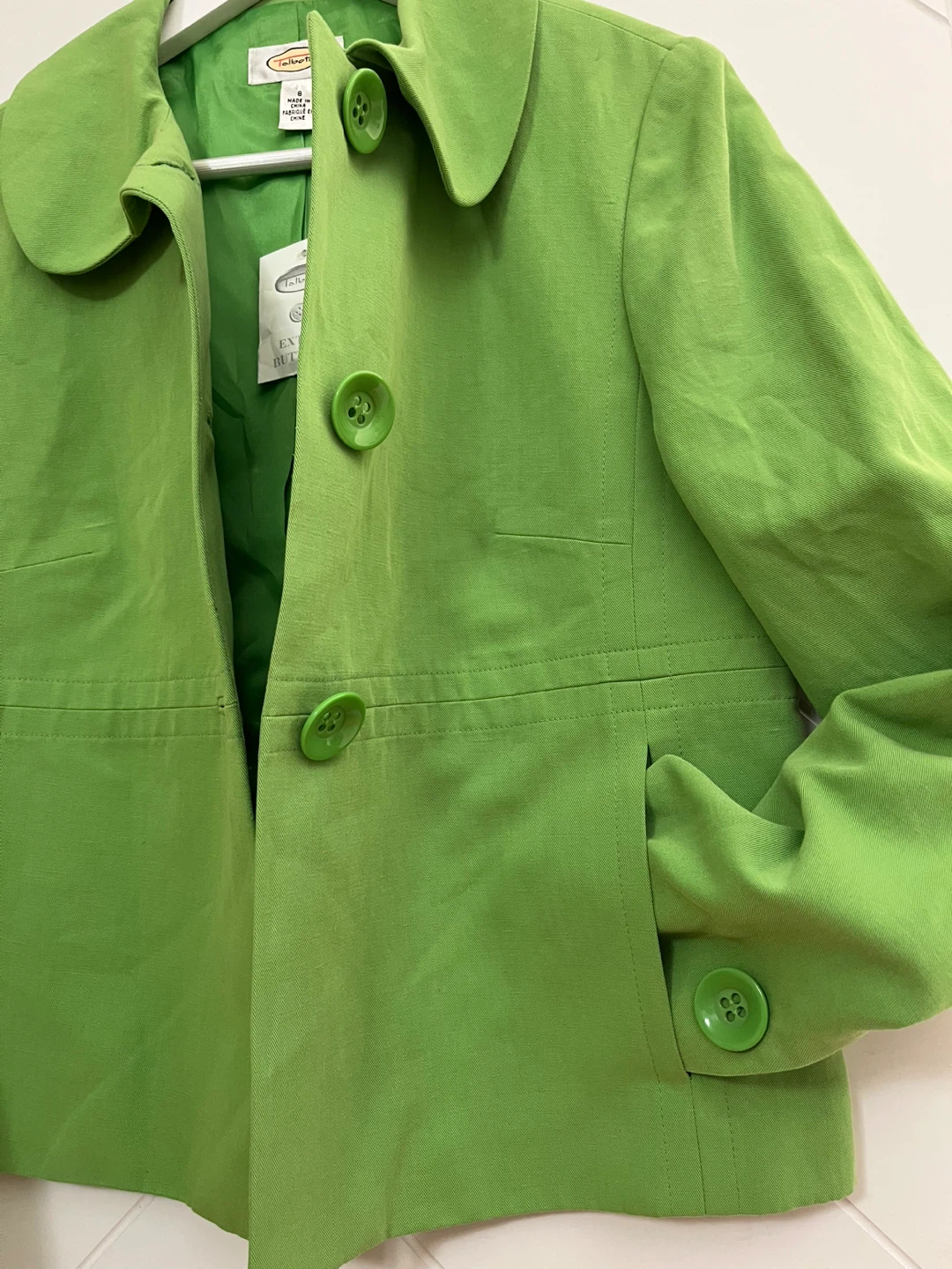 Talbots Women's Green Linen Blend Blazer Size S - photo 5