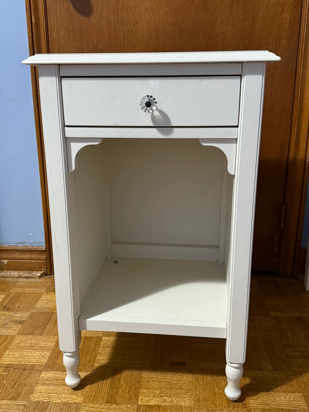 White Nightstand with Drawer