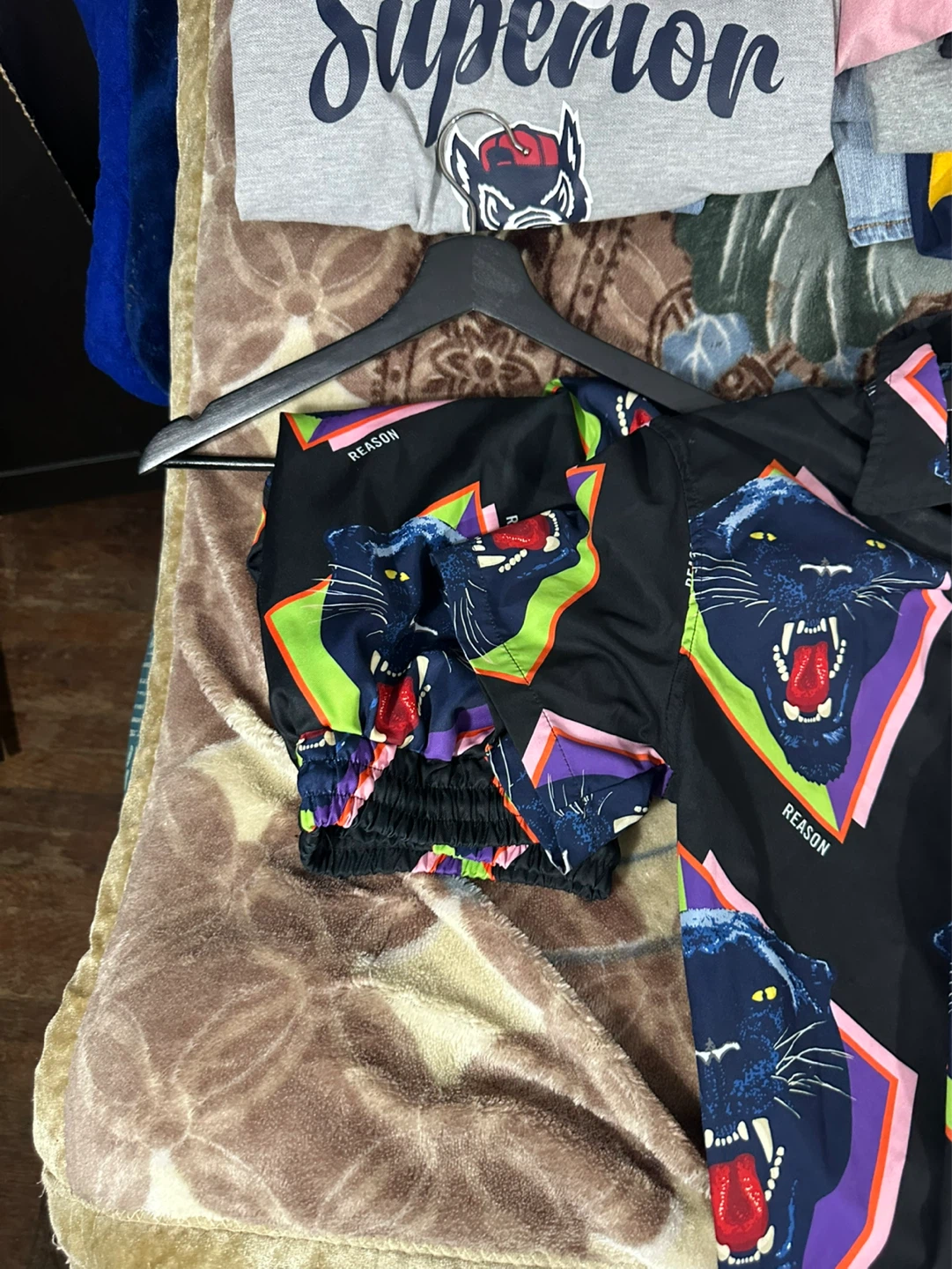 Reason Black Panther Print Button-Up Shirt - photo 5