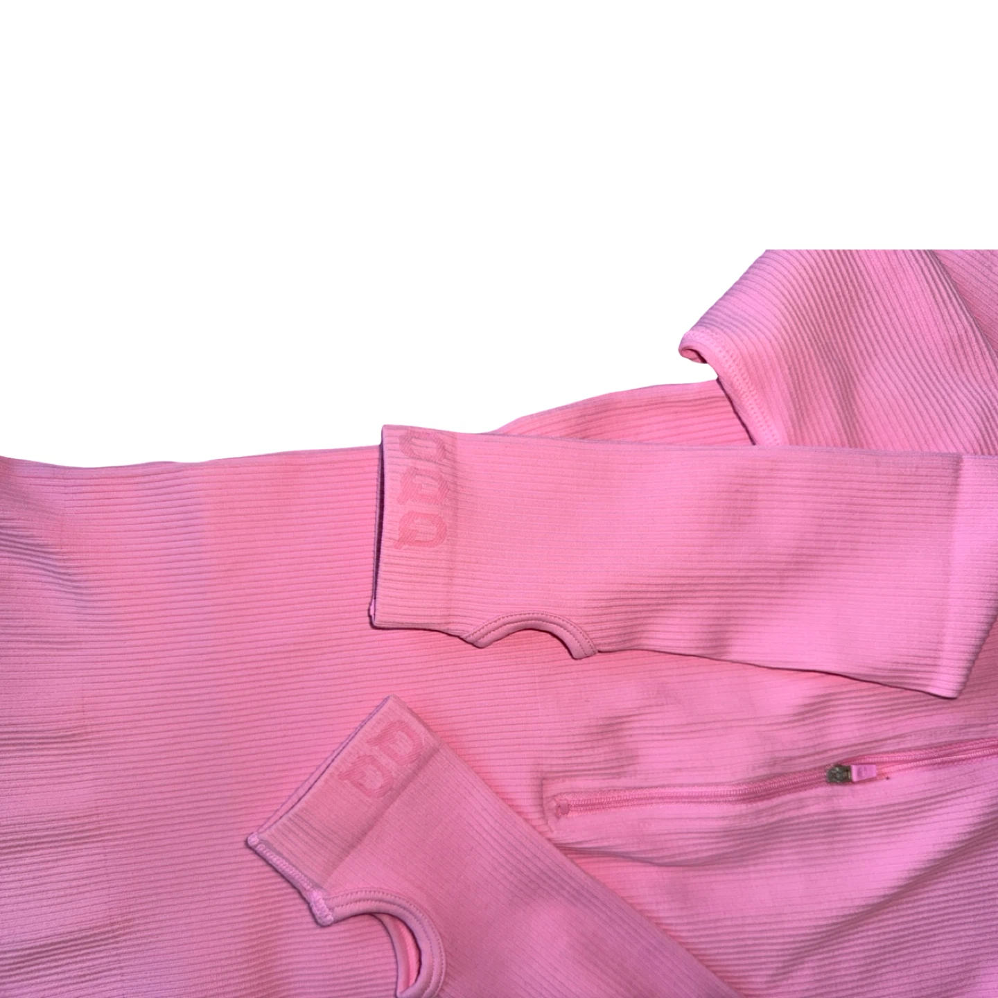 OQQ Pink Ribbed Long Sleeve 1/4 Zip Mini Dress Size S - photo 2