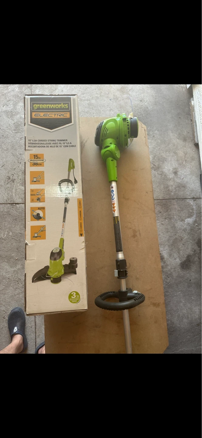 Brand new Greenworks Electric 15" Corded String Trimmer 5.5 Amp - photo 2