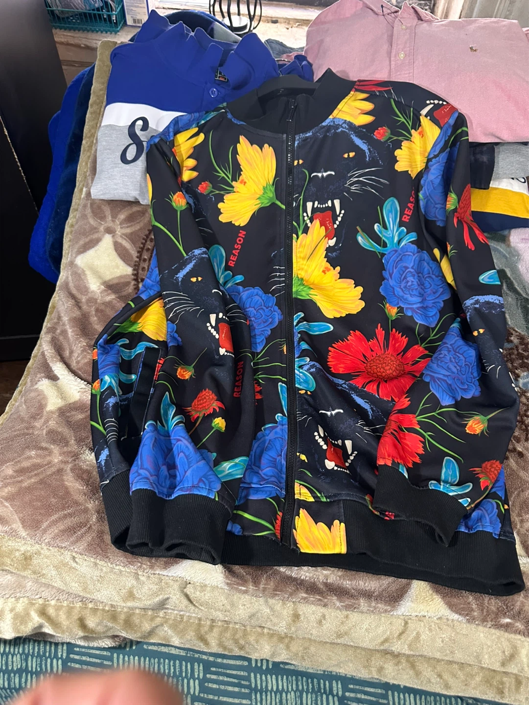 Reason Black Panther Floral Bomber Jacket - photo 3
