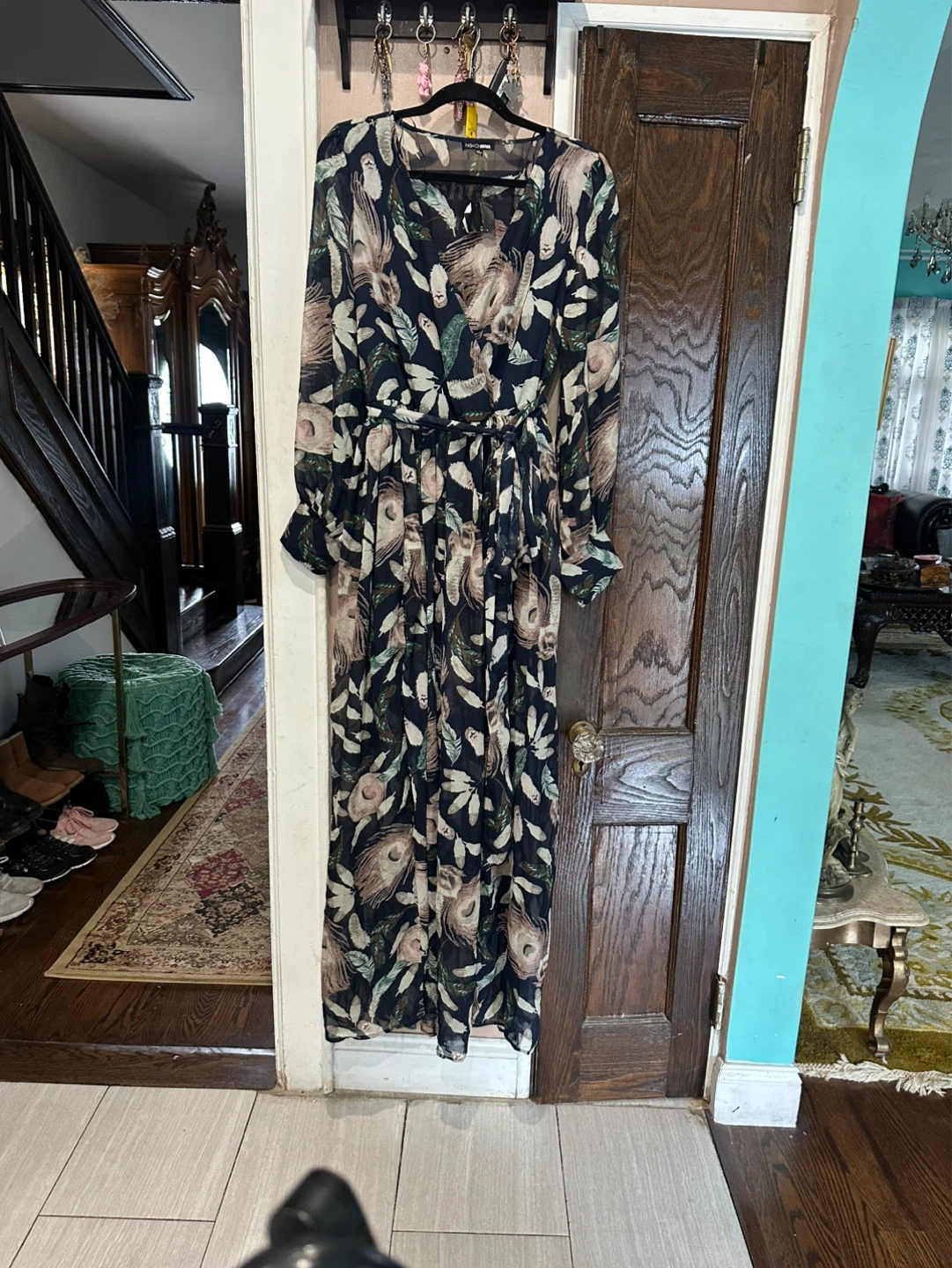 Fashion Nova Blue Floral Maxi Dress - photo 2