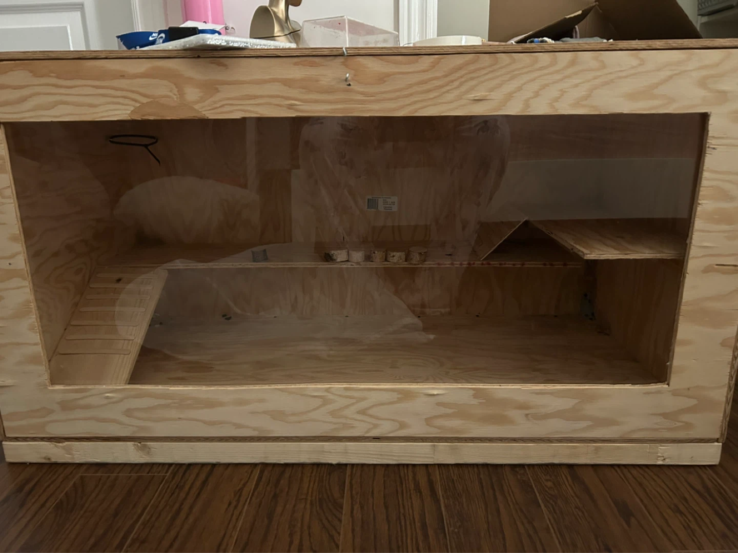Wooden hamster cage