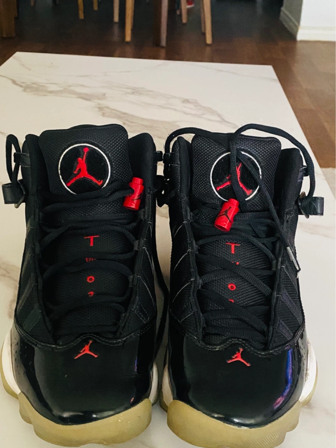 Jordan 6 Rings Black Red Sneakers