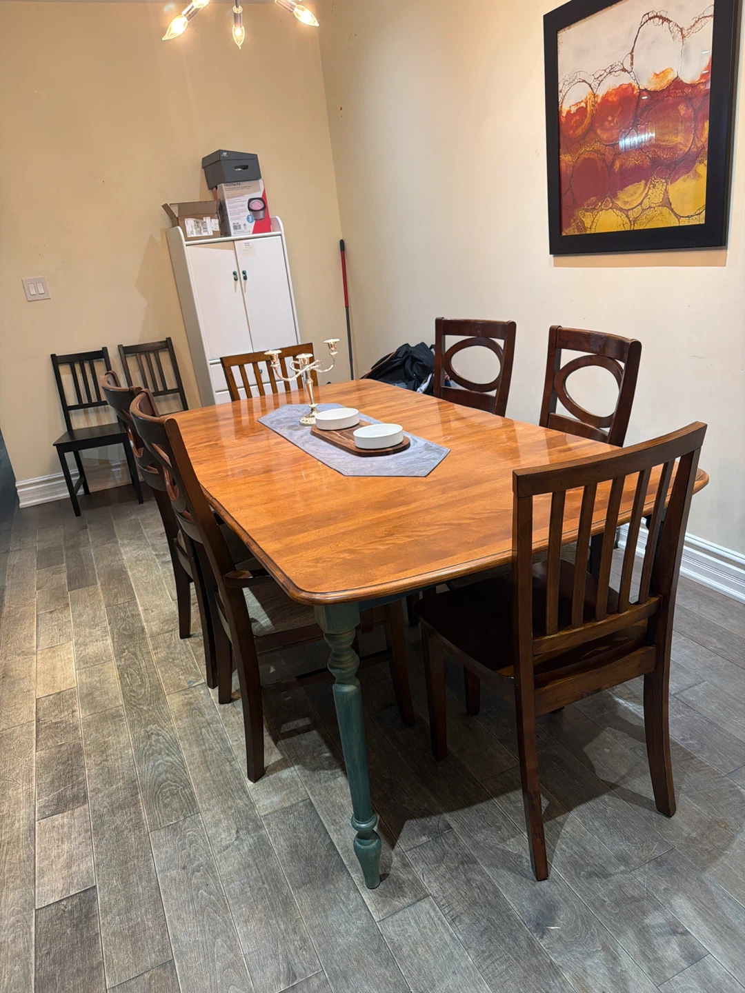 Wooden Dining Table with 6 Chairs - photo 2