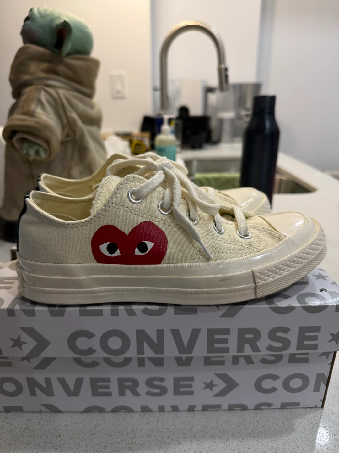 Comme des Garçons x Converse Chuck 70 Cream Low Top Sneakers - photo 3