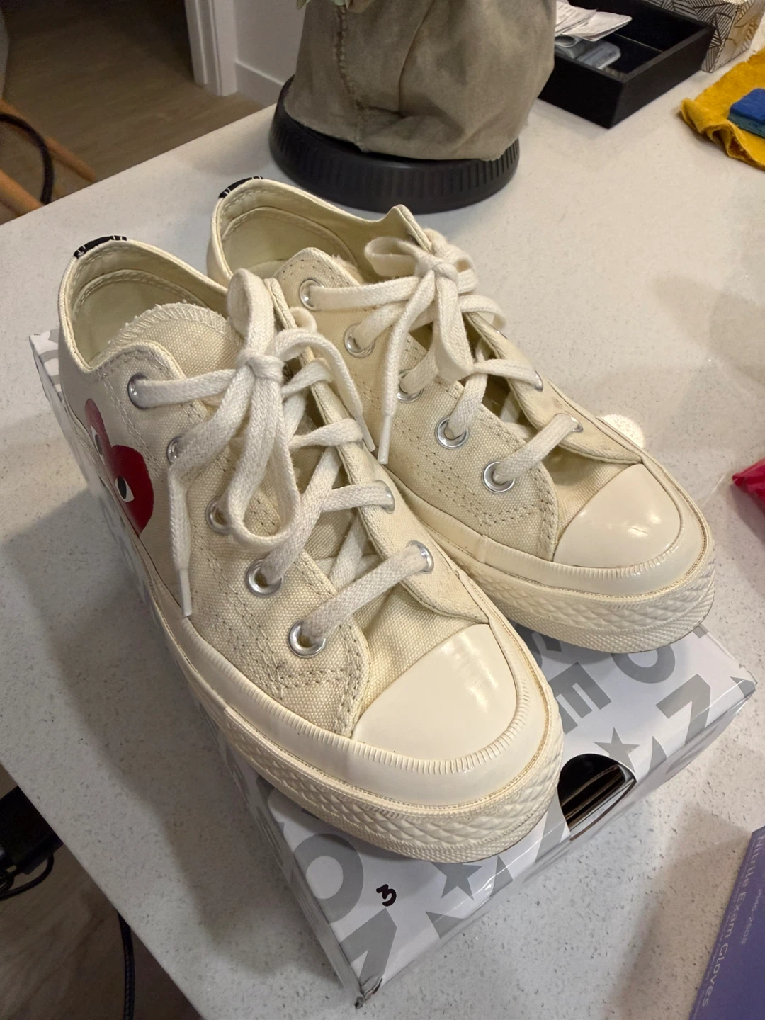 Comme des Garçons x Converse Chuck 70 Cream Low Top Sneakers