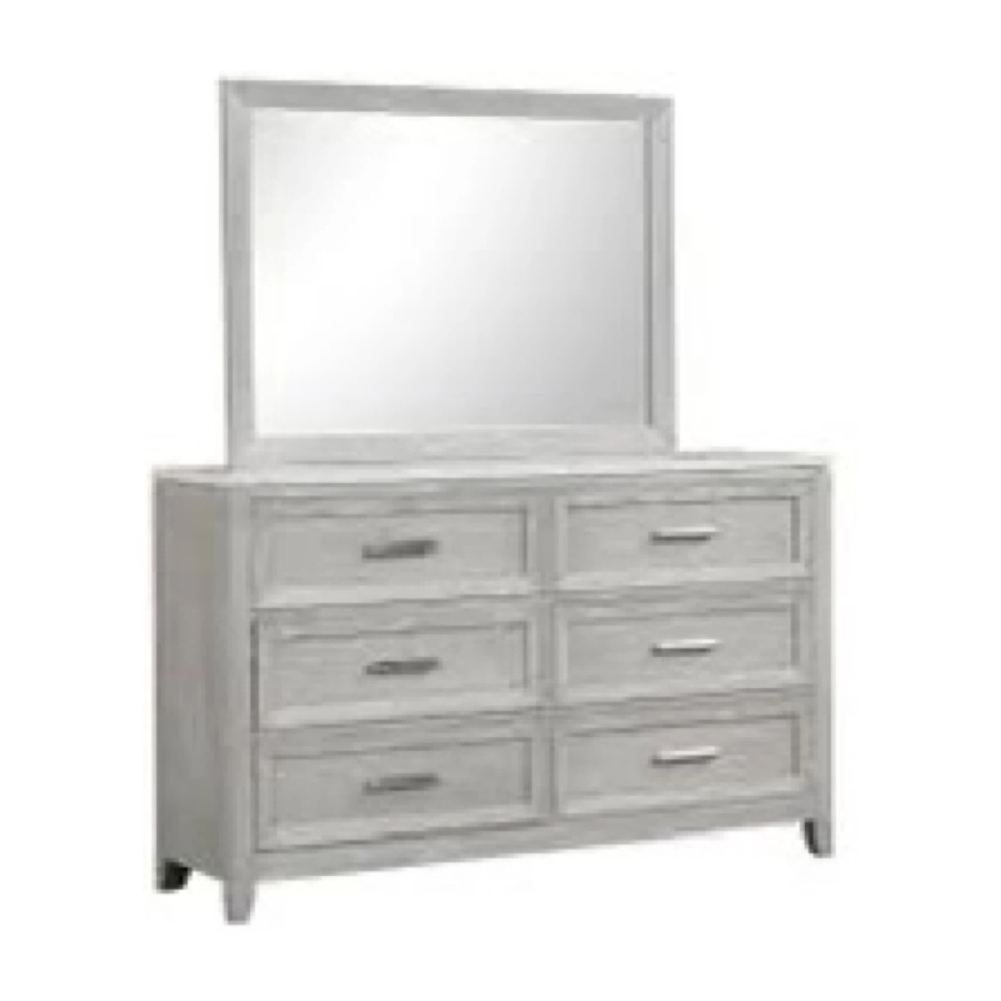 Grey Six-Drawer Dresser with Mirror LEONS FIONA DRESSER - photo 3