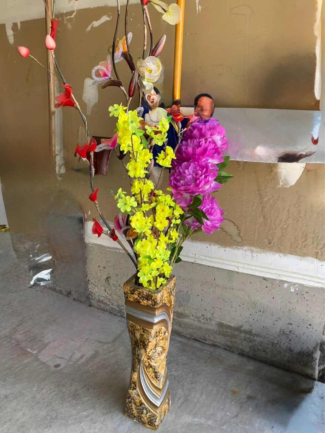 Decorative Floral Arrangement with Vase