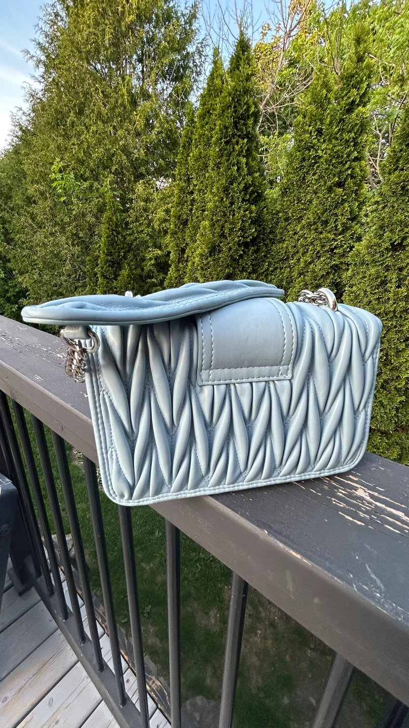 Light Blue Quilted Shoulder purse - photo 2