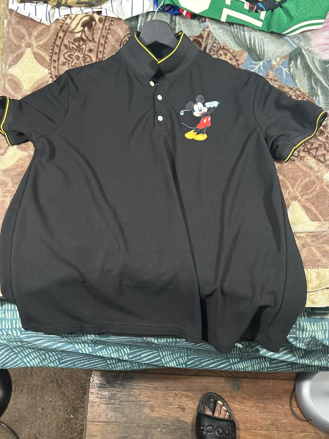 Black Mickey Mouse Golf Polo Shirt - Size L - photo 4