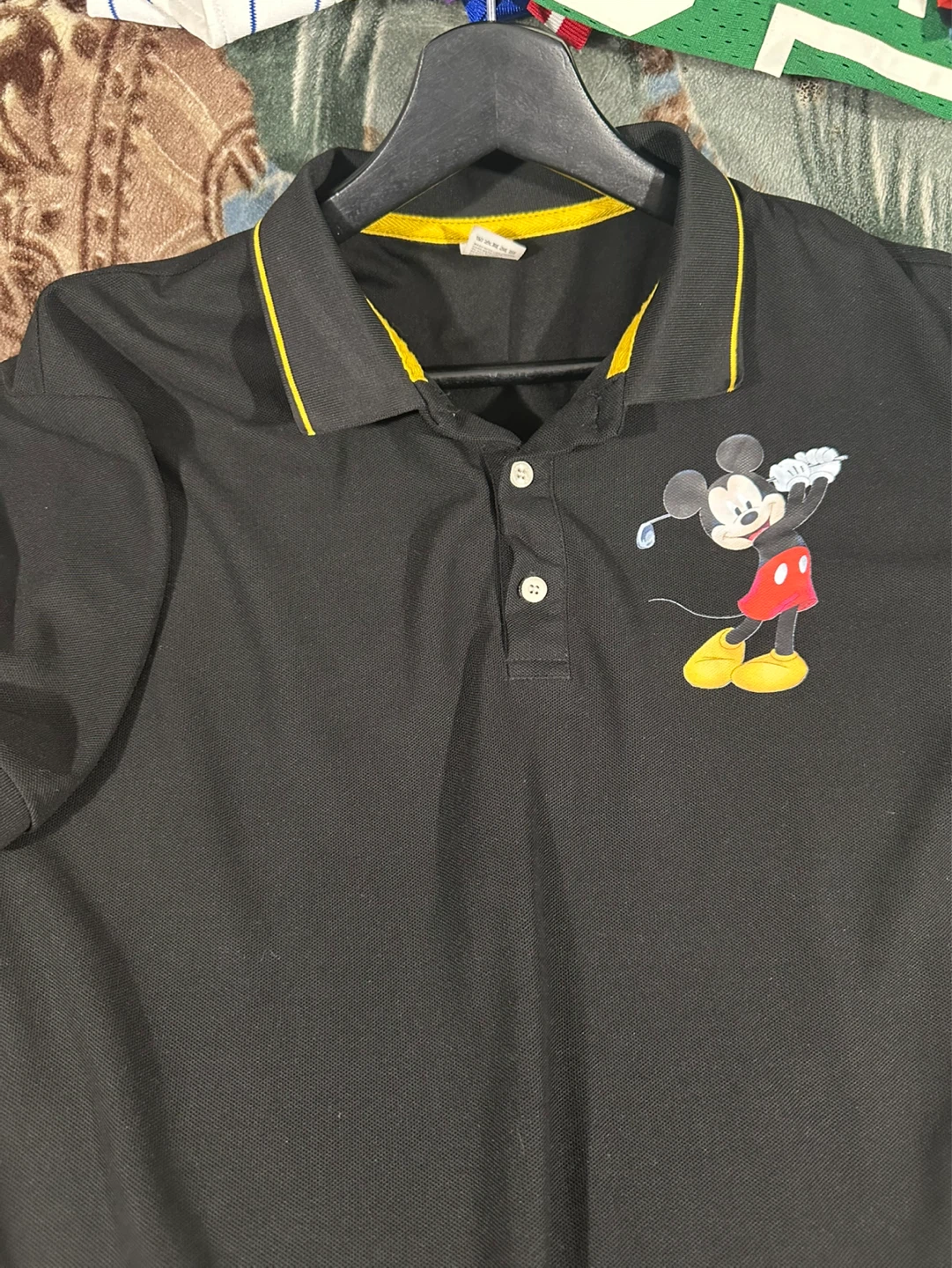 Black Mickey Mouse Golf Polo Shirt - Size L - photo 5