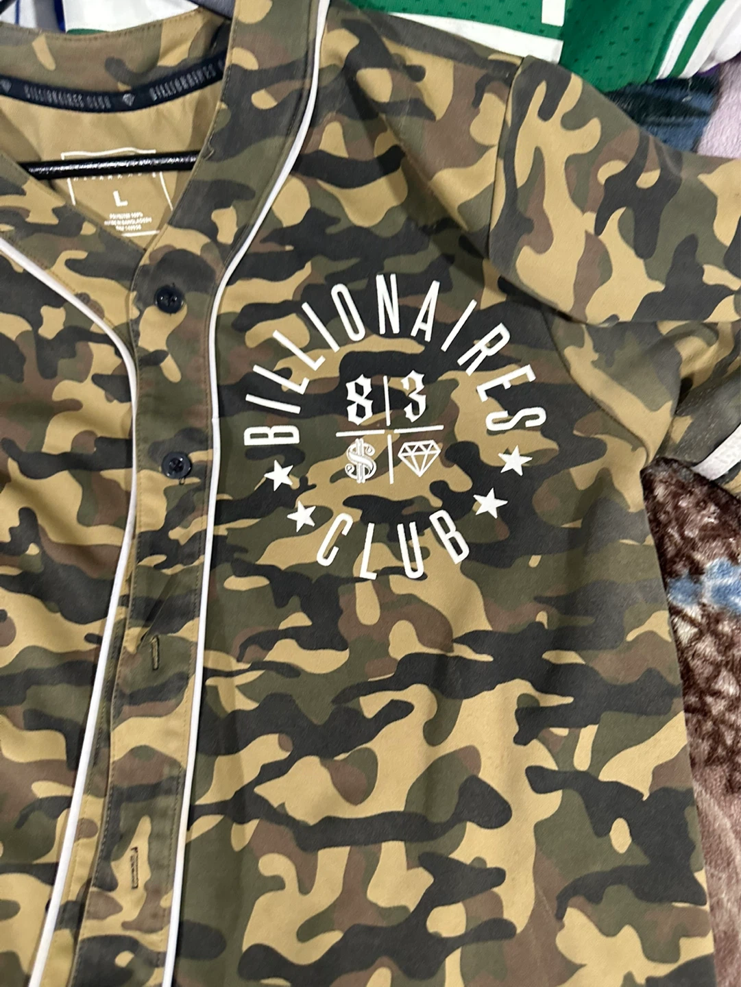 Billionaires Club Camo Baseball Jersey - photo 2