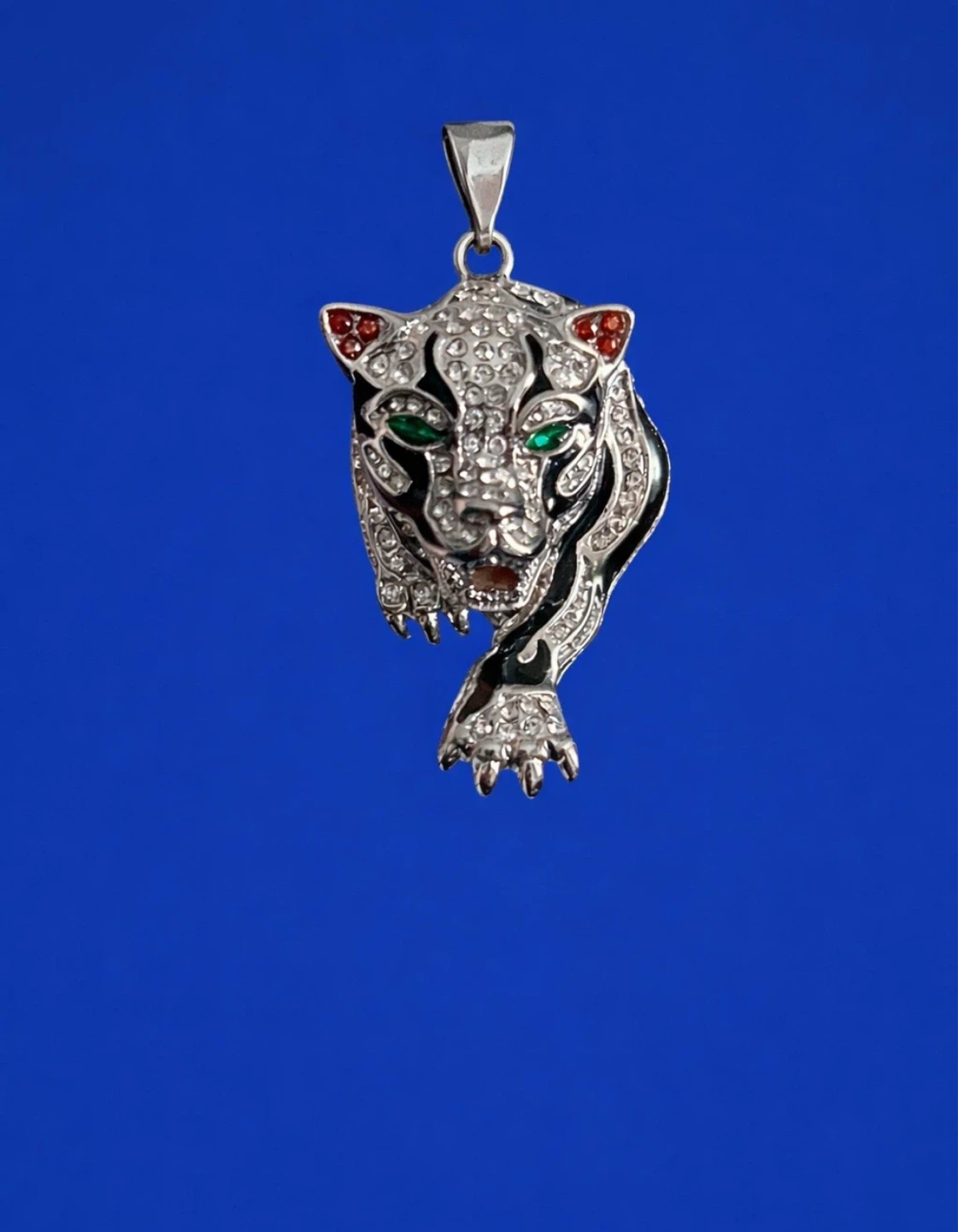 Pave Crystal Panther Pendant Necklace
