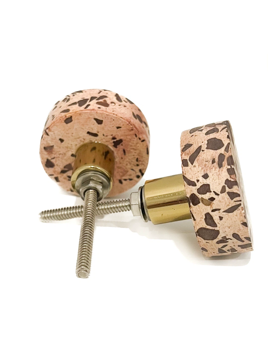 Set of 2 Pale Rose Terrazzo Knobs ✨