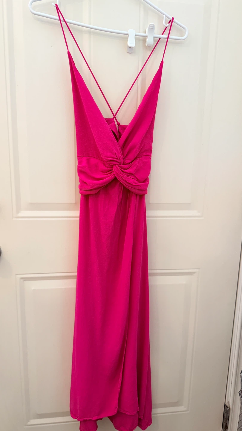 Zara Pink Twist Front Maxi Dress /Size S - photo 2