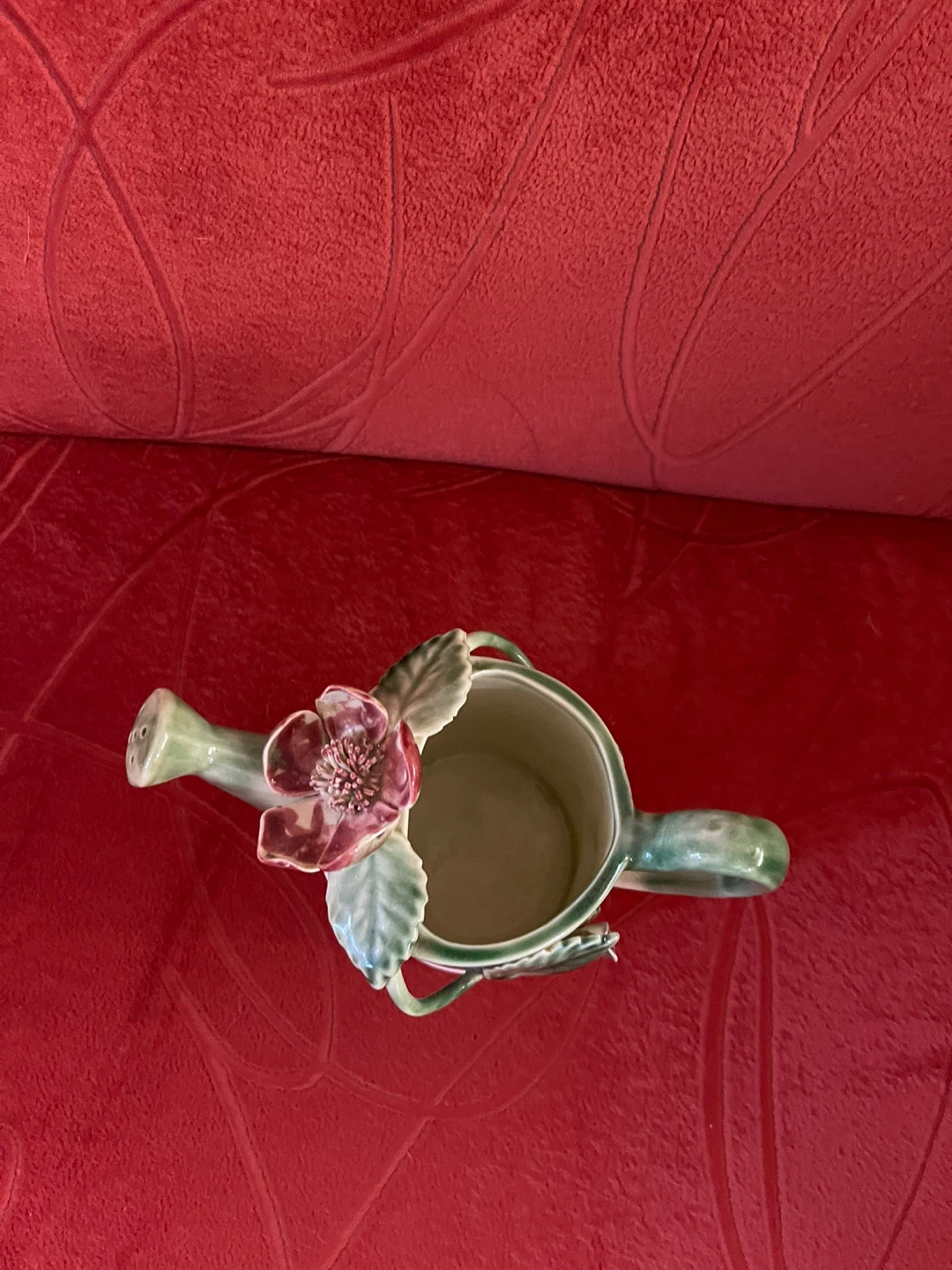 Decorative Ceramic Watering Can with Flower Accent - photo 2