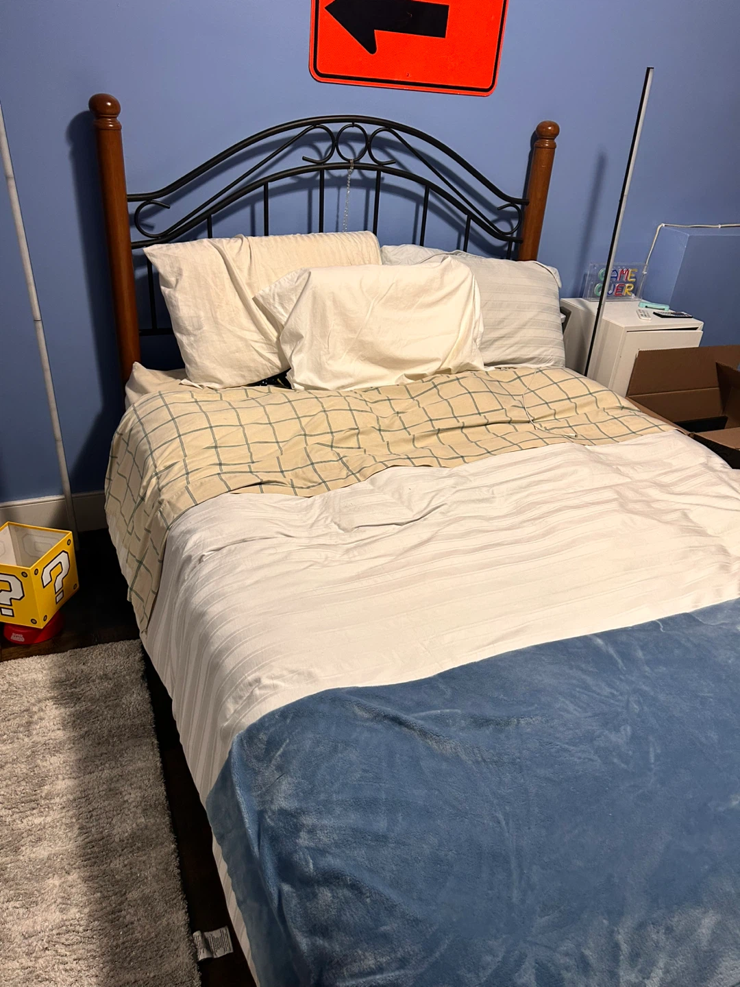 bed frame with mattress