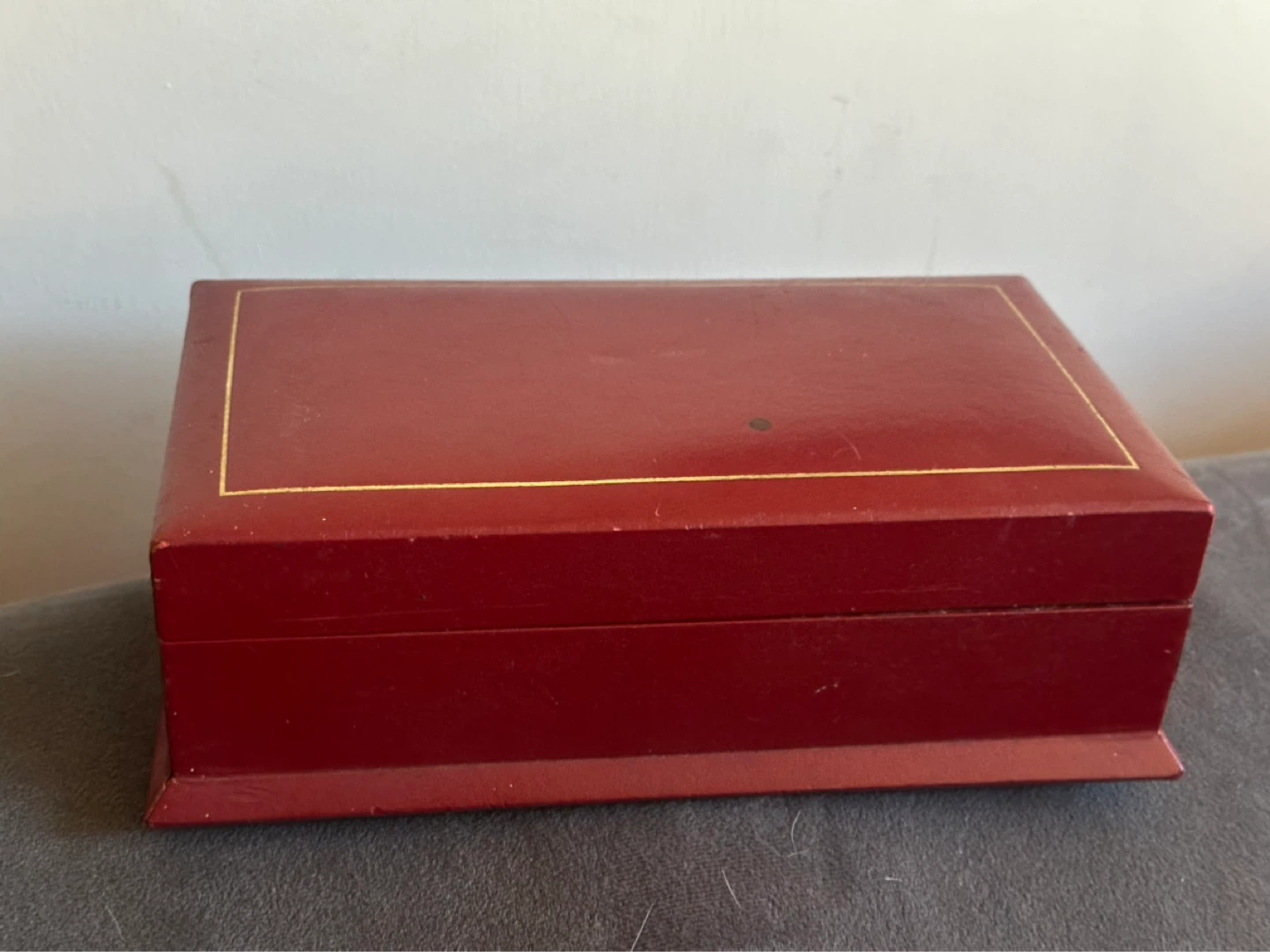 Vintage leather wrapped wood box