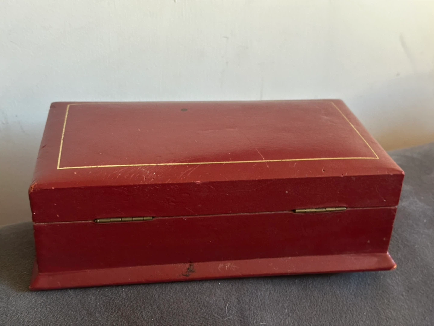 Vintage leather wrapped wood box - photo 3