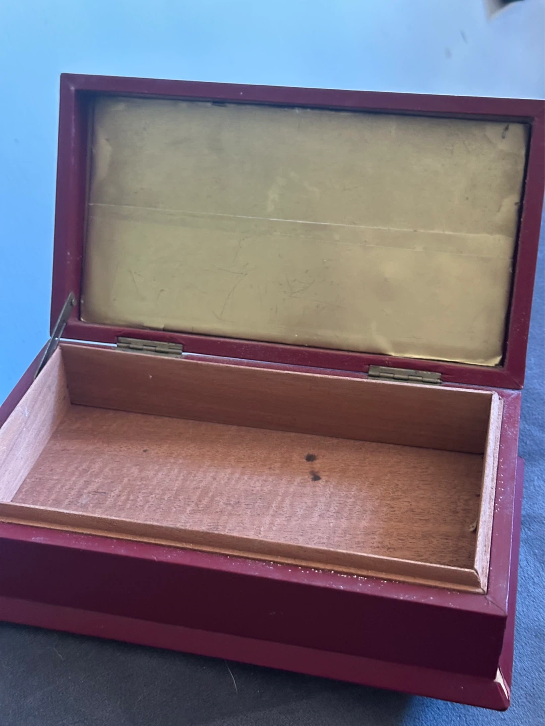 Vintage leather wrapped wood box - photo 5