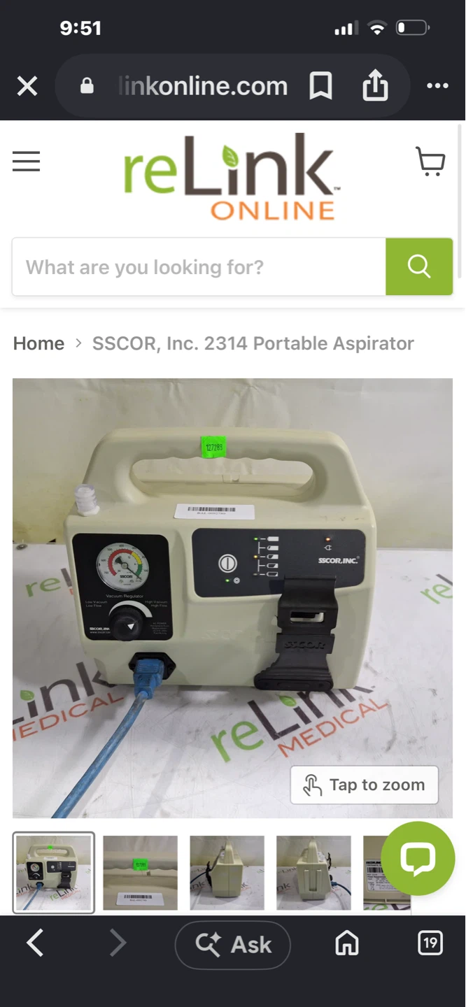 SSCOR, INC. Portable Aspirator