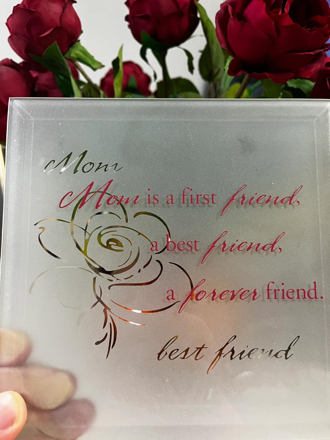 Carlton Cards Mom Glass Display with Stand