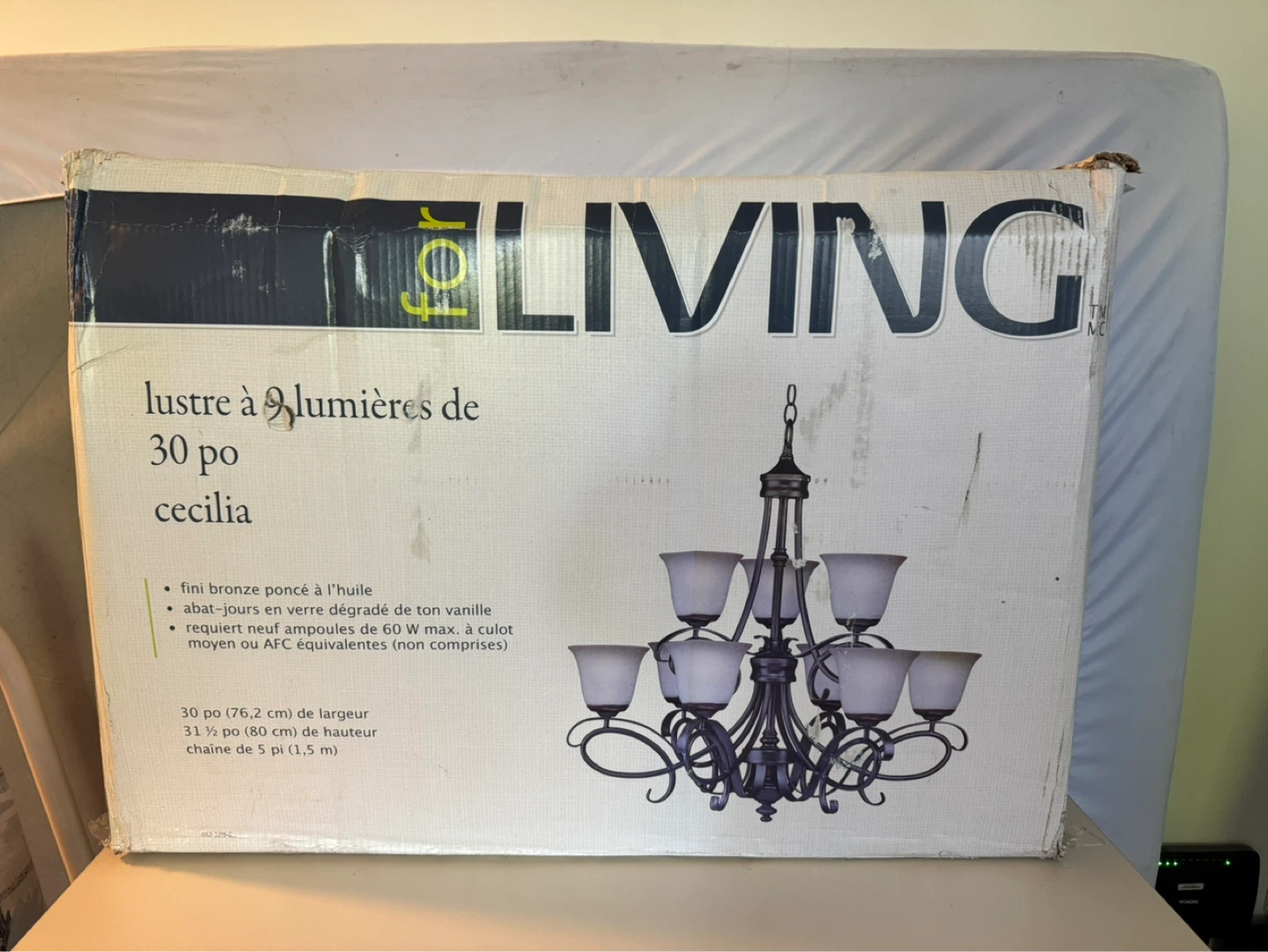 For Living Cecilia 30" 9-Light Chandelier