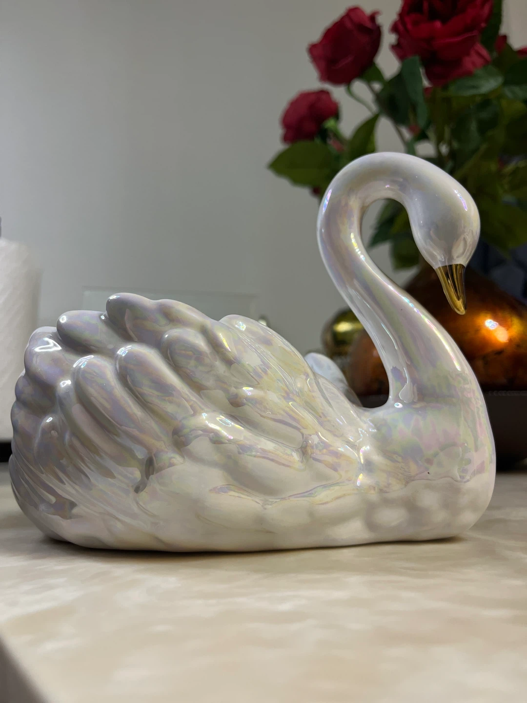 Iridescent Swan Trinket Dish / Candle Holder - photo 2