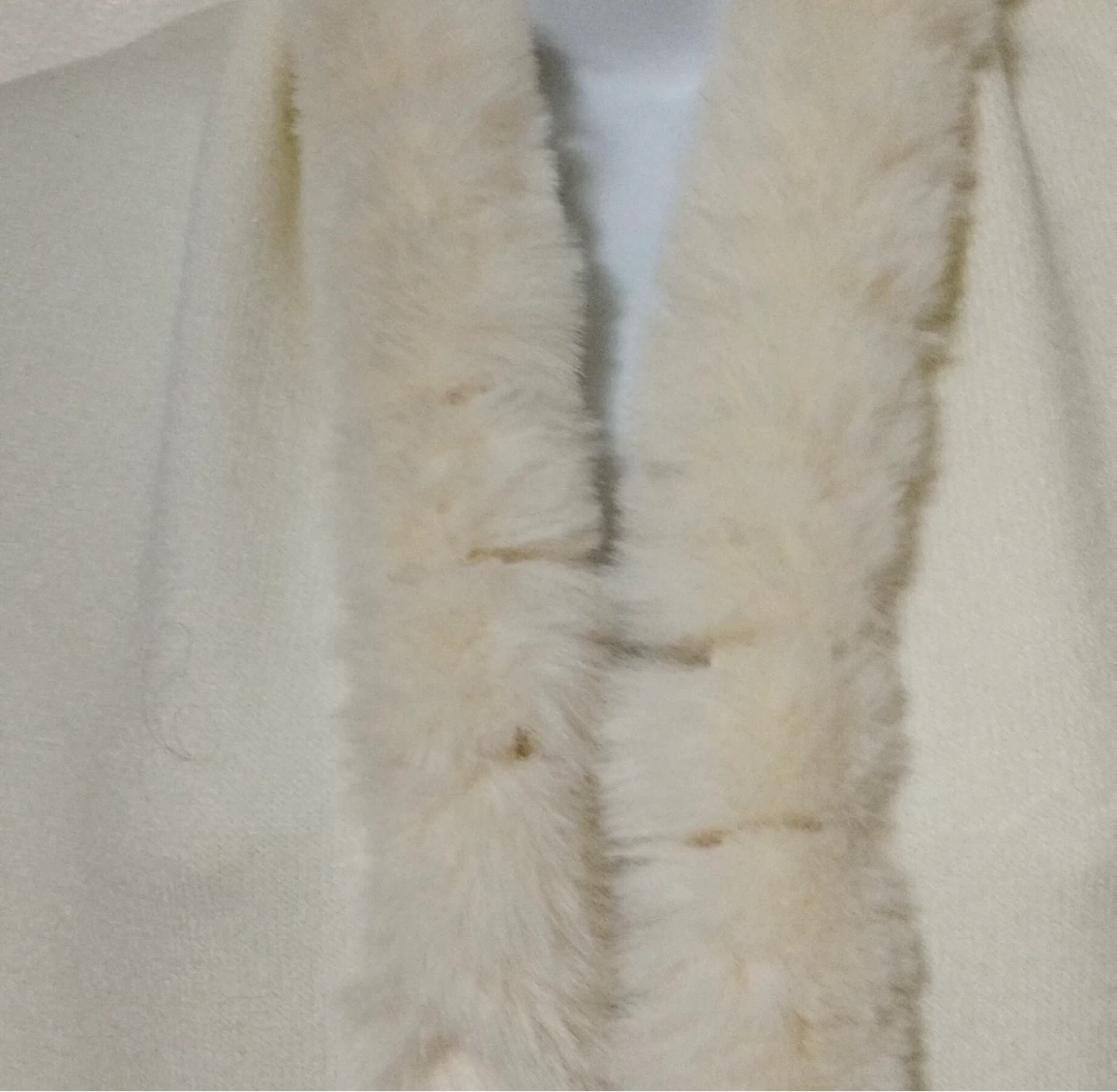 Cream Wrap with Faux Fur Trim