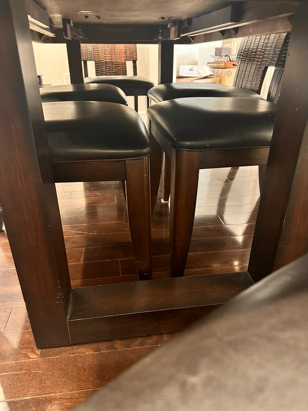 Dark Wood Dining Table with 6 Chairs - photo 5