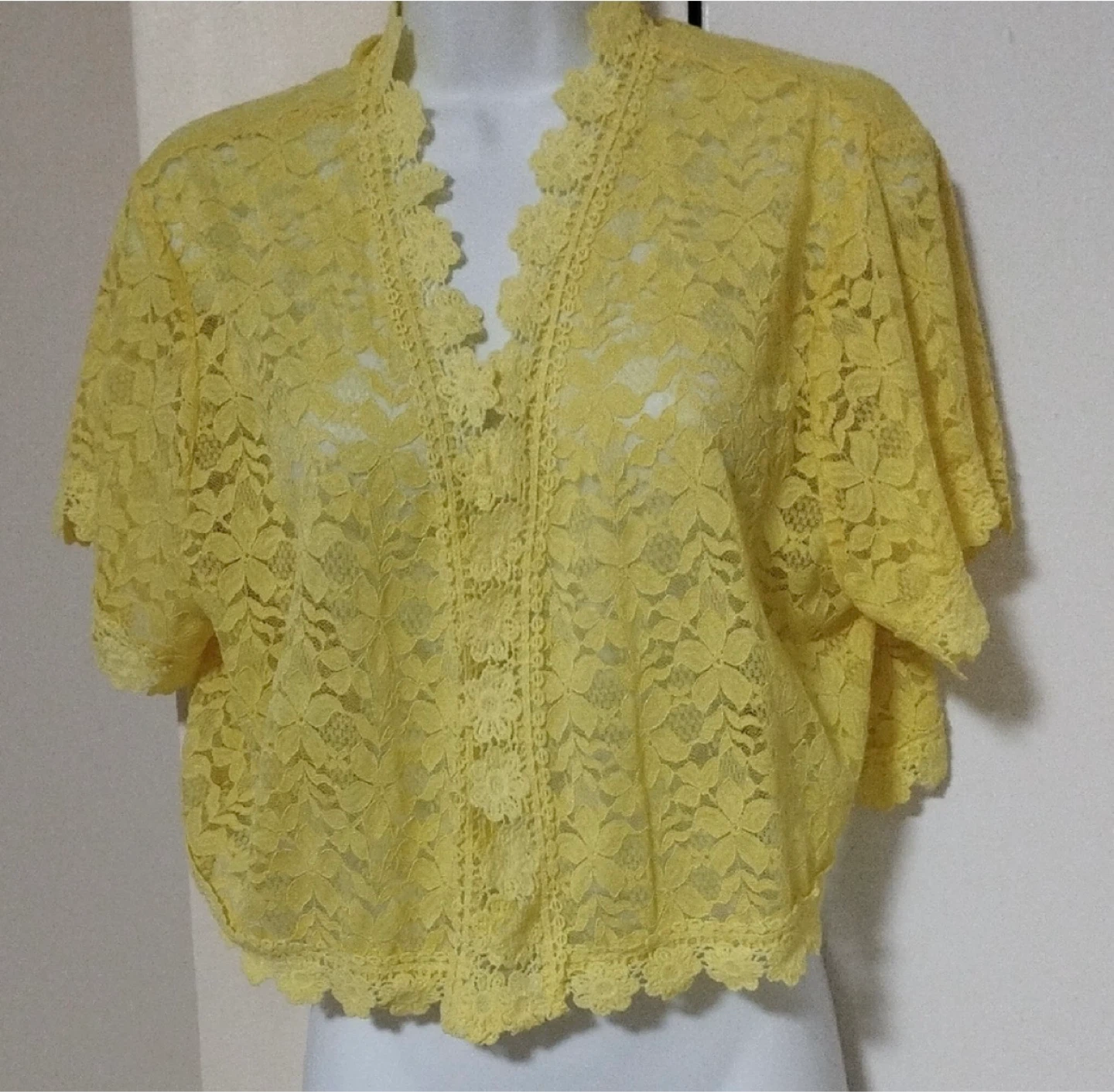 Yellow Lace Bolero Shrug