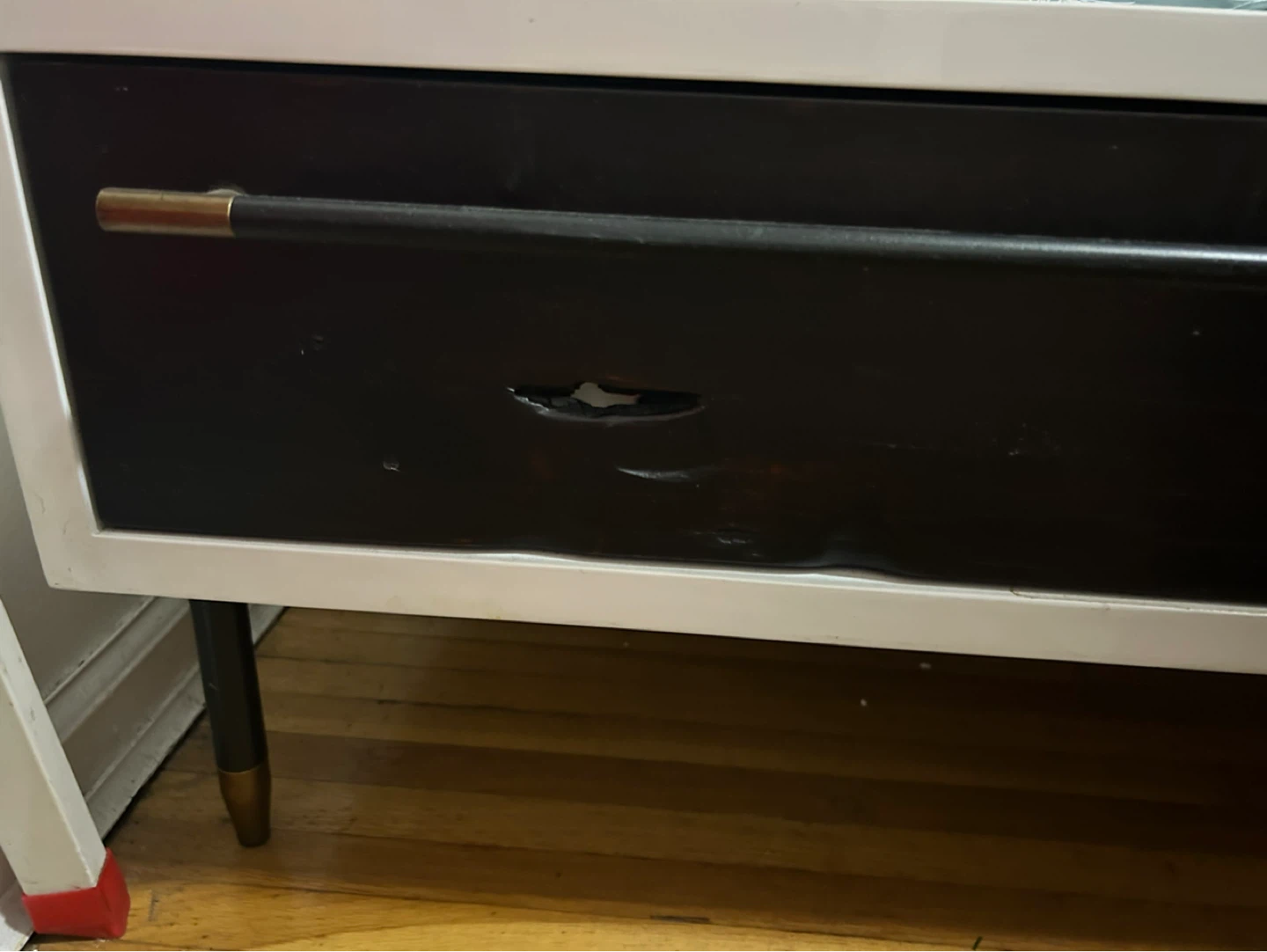 White Media Console with Two Drawers - photo 2