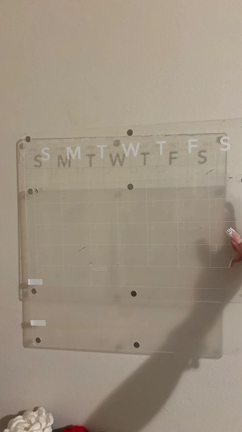 Clear Acrylic Monthly Calendar Board