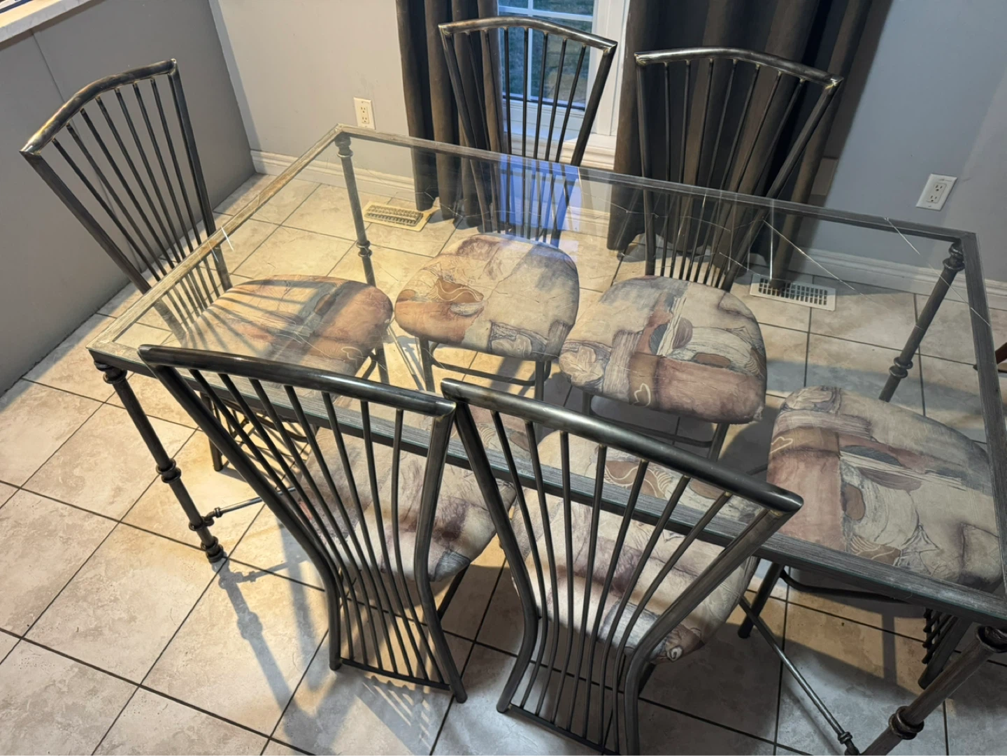 Glass Top Dining Table with 6 Chairs - photo 2