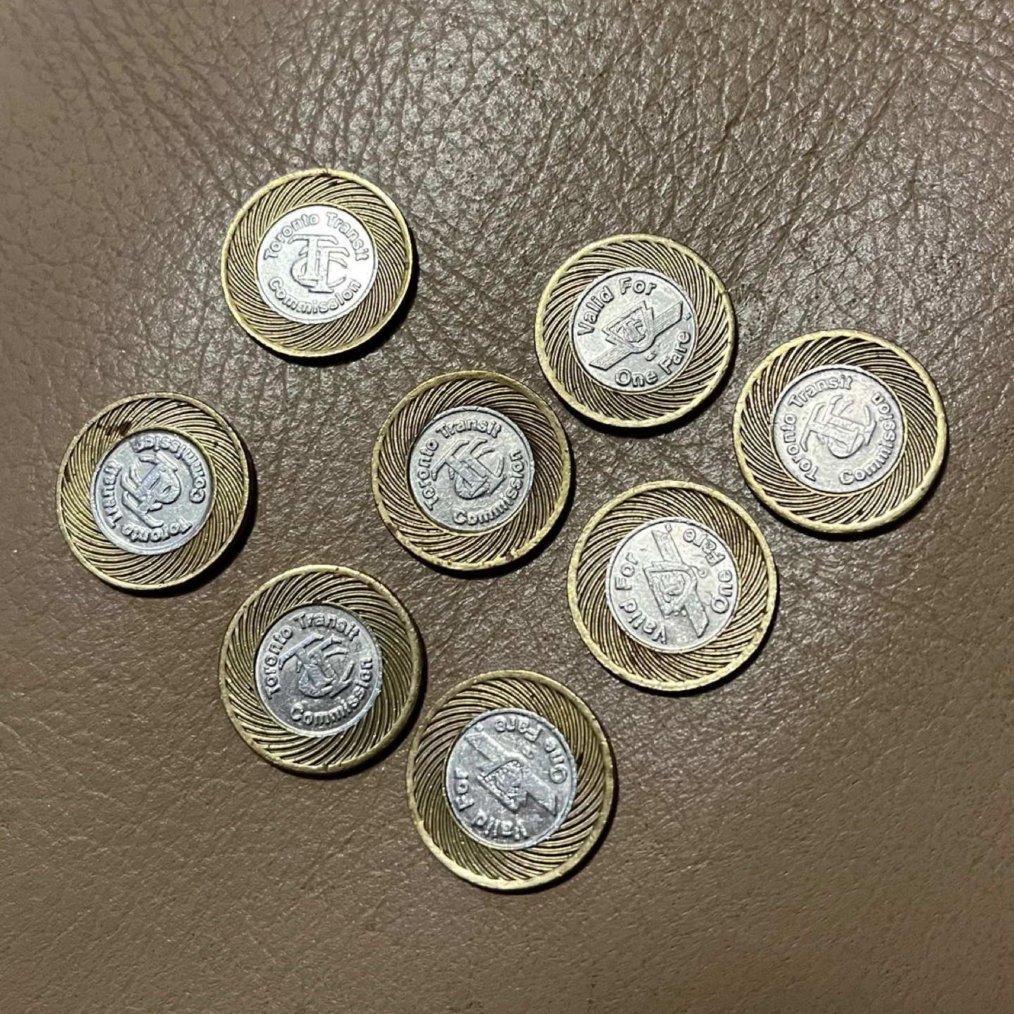 Toronto Transit Tokens - Vintage - 8 Tokens
