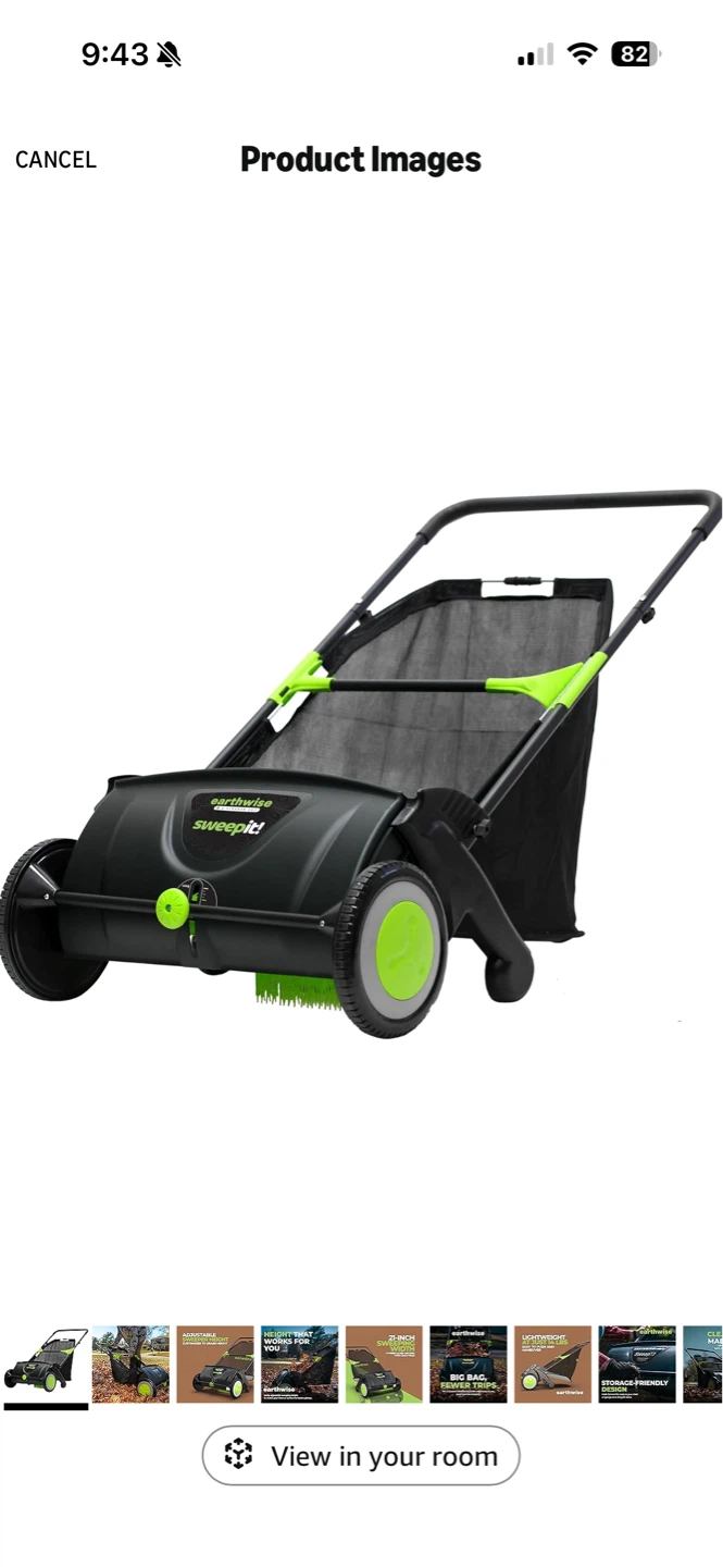 Earthwise LSW70021 Manual Push Lawn Sweeper