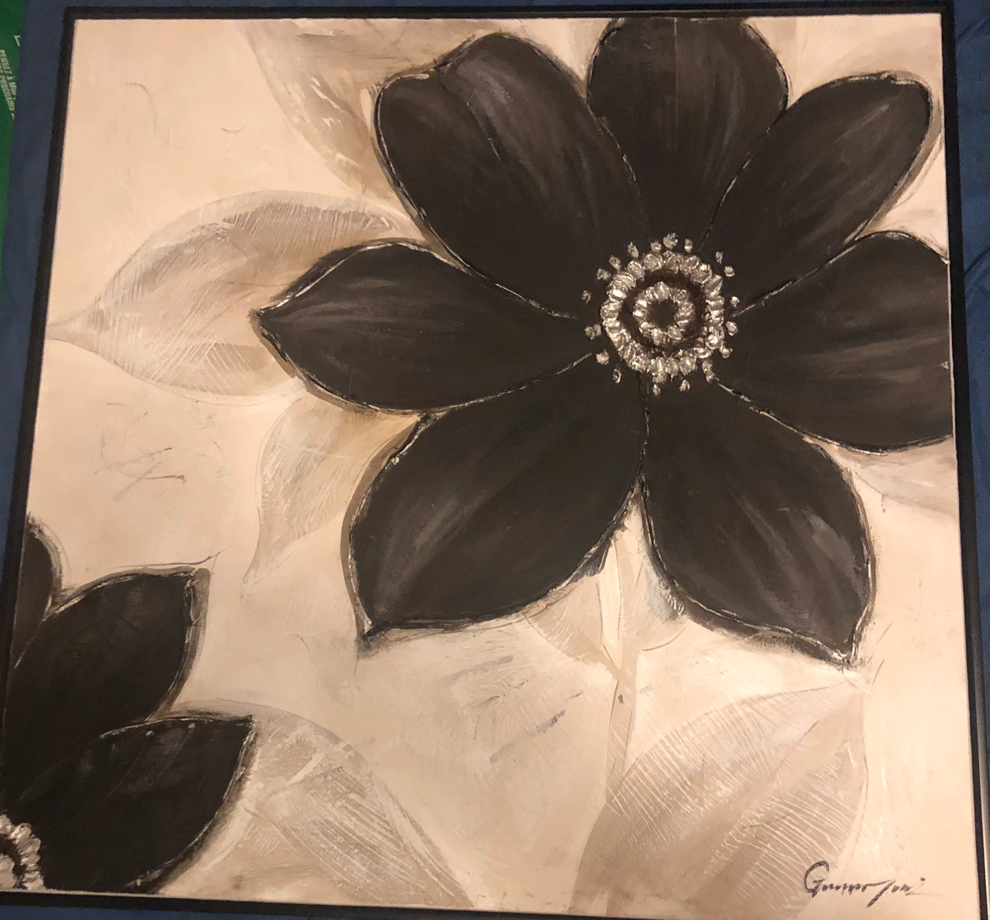 Canvas Wall Art - Black Flowers