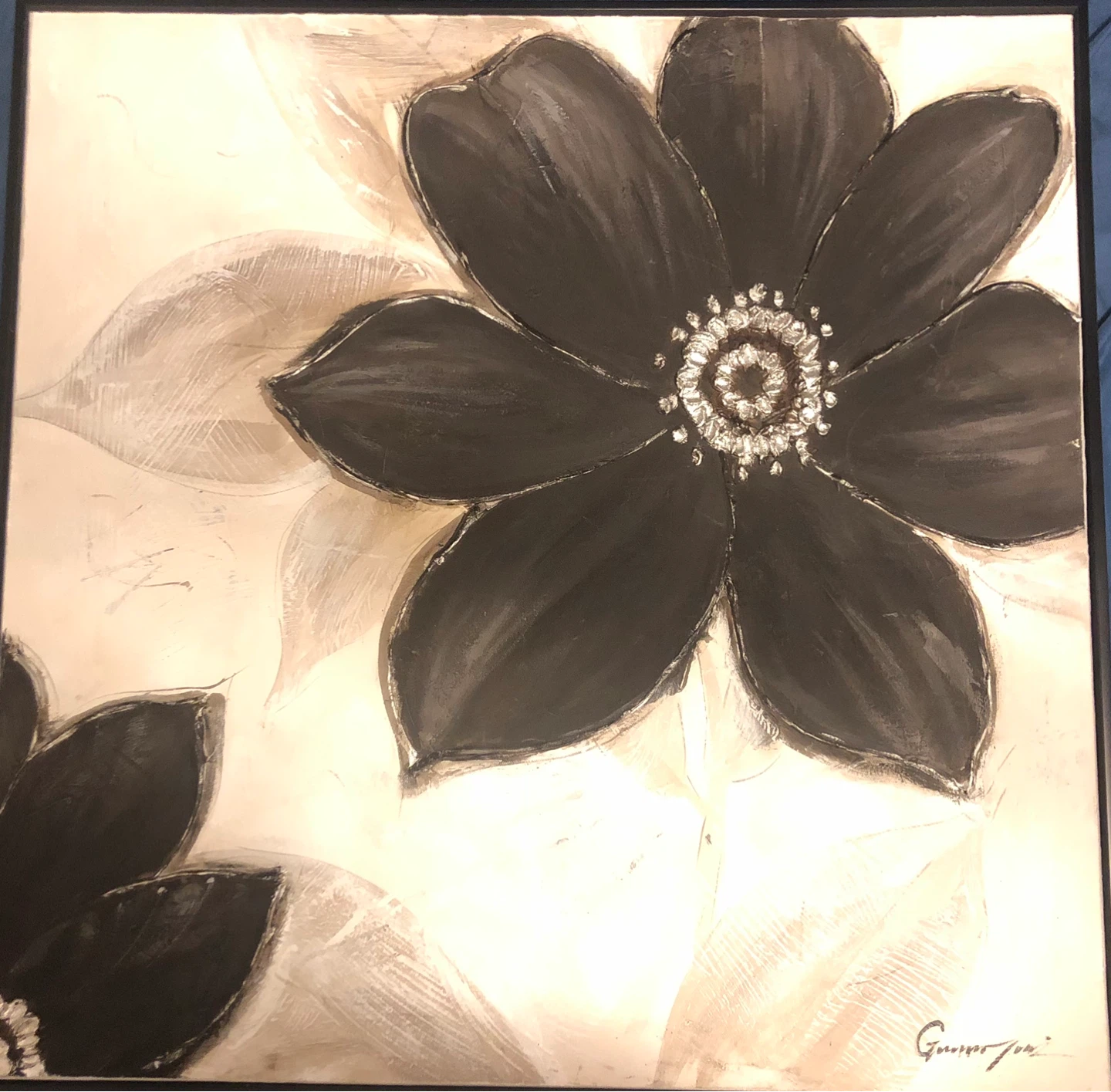 Canvas Wall Art - Black Flowers - photo 2