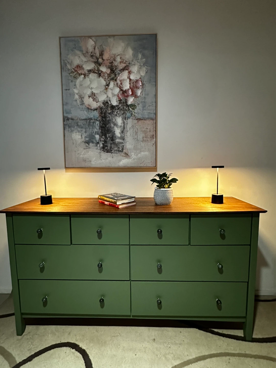 Green Dresser with 8 Drawers
