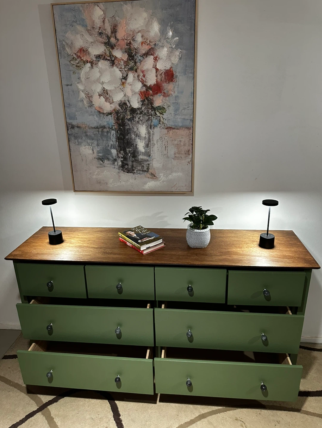 Green Dresser with 8 Drawers - photo 4