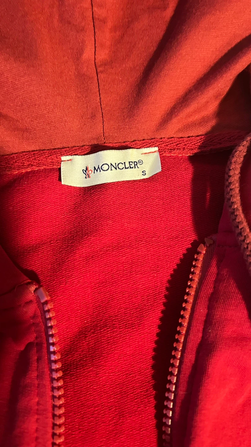 Moncler Red Full Zip Hoodie Size S - photo 4