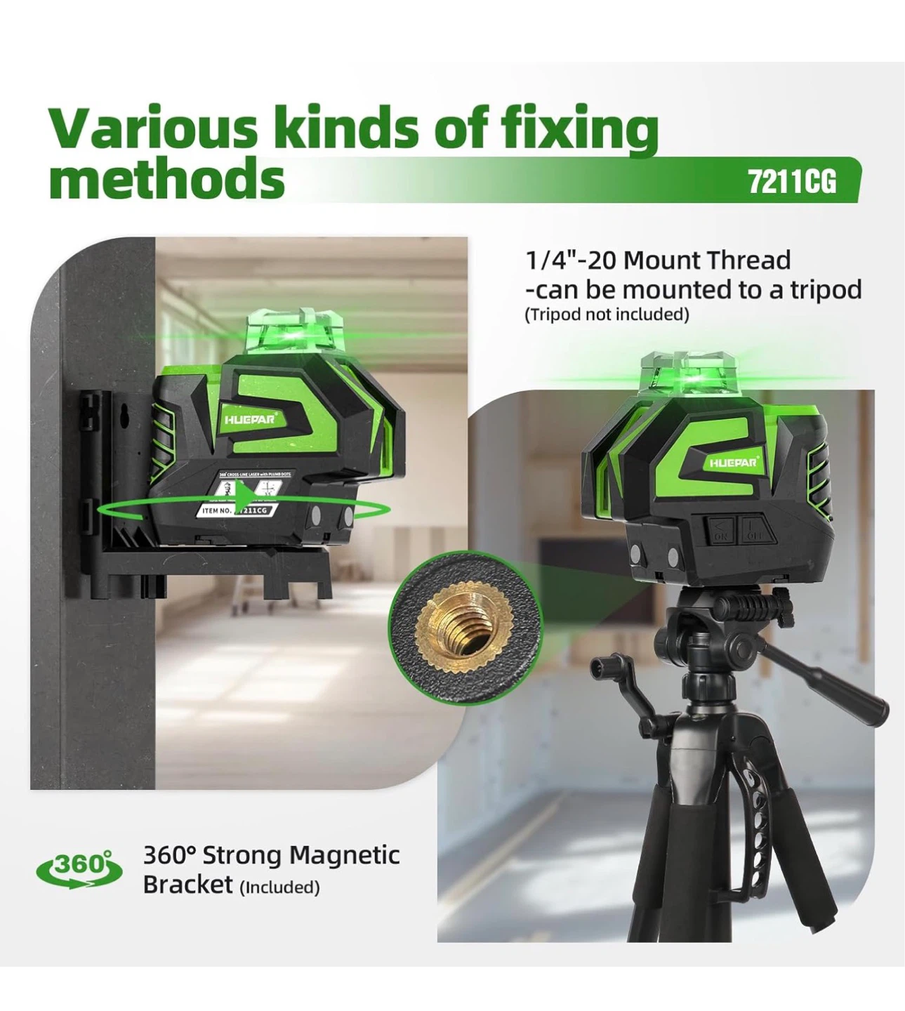Huepar 360 Laser Level 7211CG - photo 5