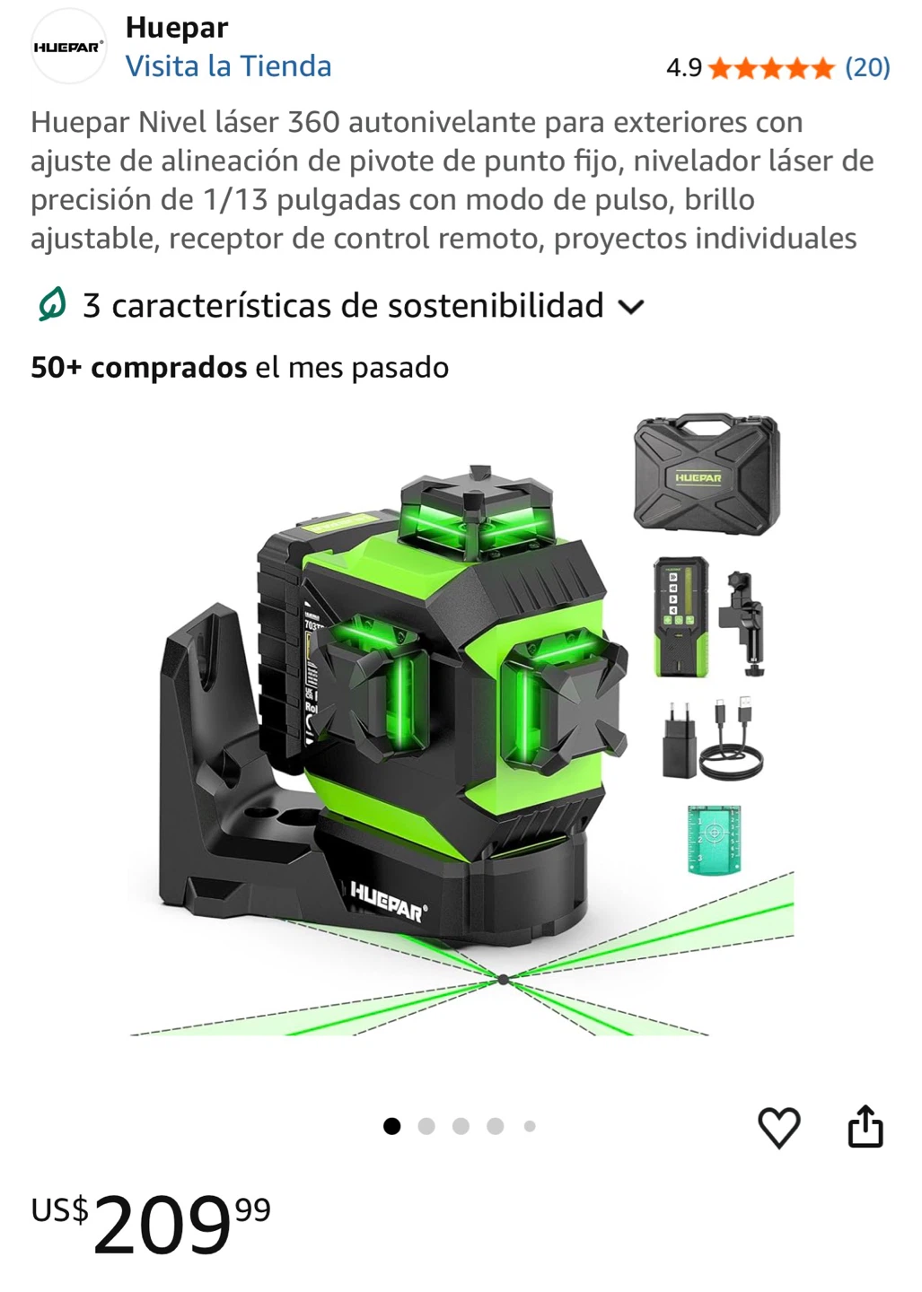 Huepar 360 Laser Level 7211CG