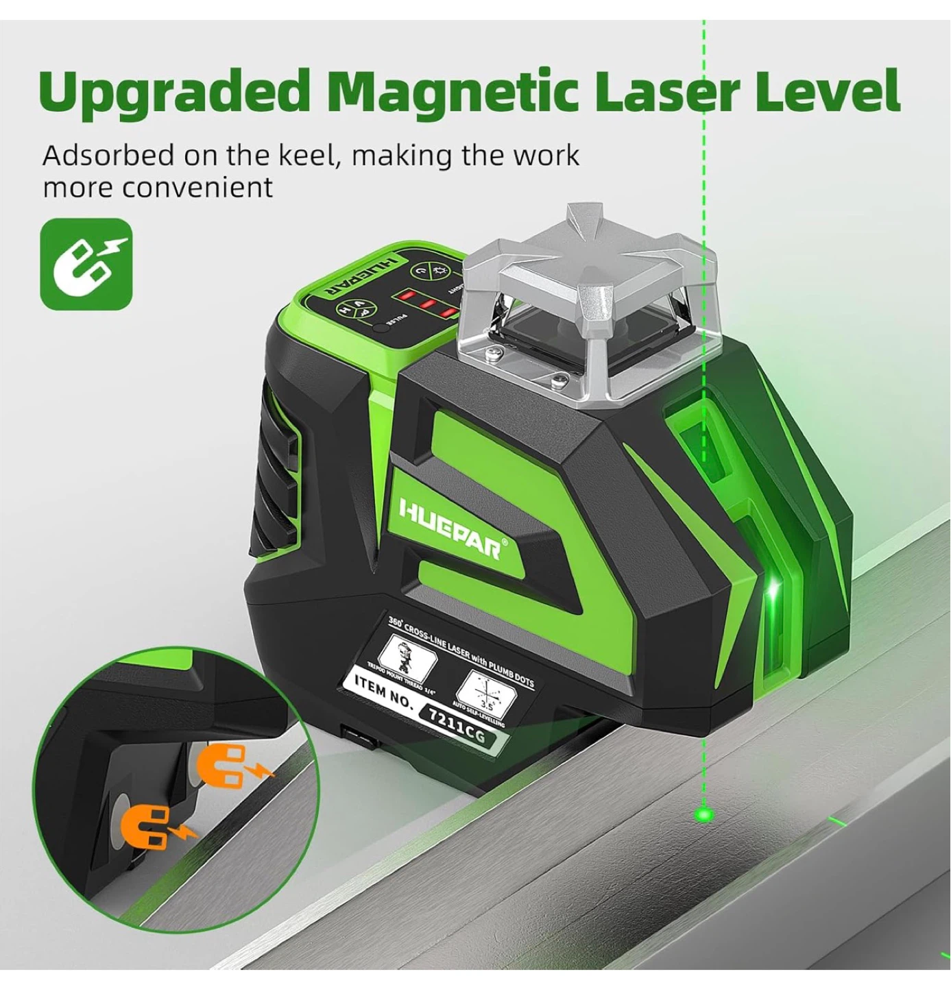 Huepar 360 Laser Level 7211CG - photo 4